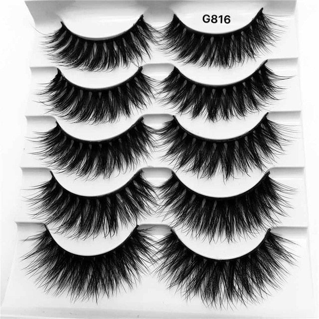 5Pairs 3D Mink Lashes False Eyelashes