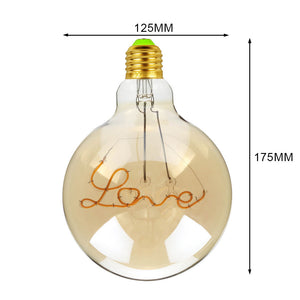 LED Filament Lamp Letter Lamp LOVE HOME HELLO Antique Lamp G125 Retro Modeling Lamp Edison Bulb