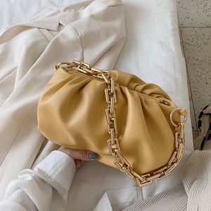 Gold Chain PU Leather  Bag