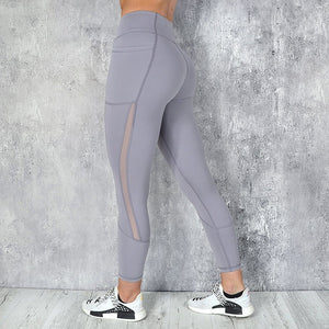 Pocket Solid Sport Yoga Pants High Waist