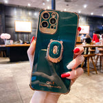 Boucho Luxury electroplating phone case for iphone 12 Pro MAX 11 Pro XS XR X SE 6 6s 7 8 plus 12Mini Phone Holder Ring Grip Case