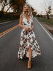 V neck backless summer dress  bohemian maxi dress Hollow out irregular long dress