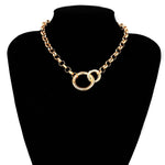 Gold Color Double Round Circle Lasso Choker