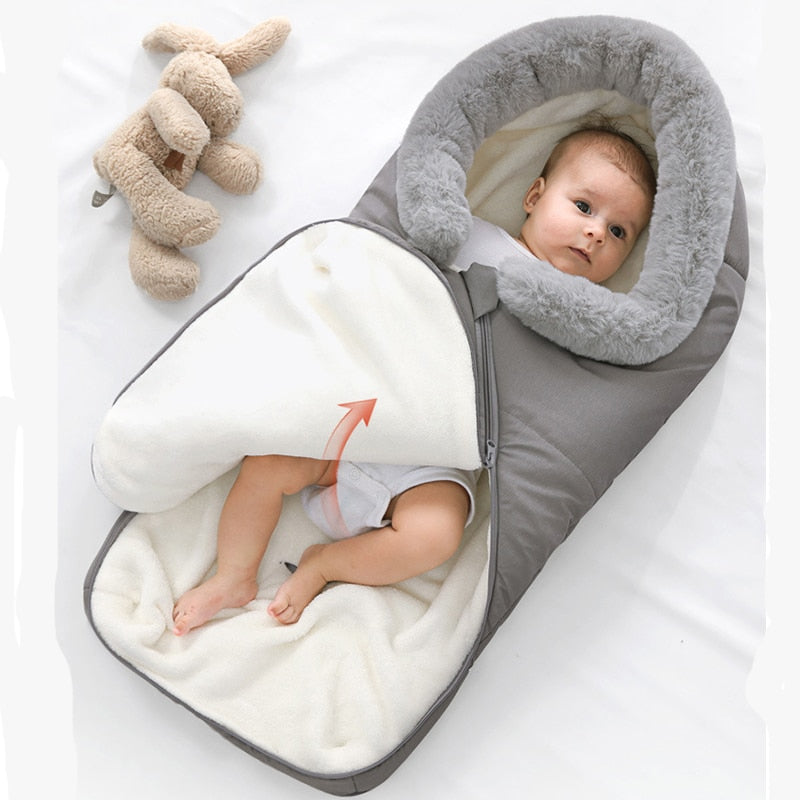 Newborn Baby Winter Warm Sleeping Bags Infant Button Swaddle Wrap Swaddling Stroller Wrap Toddler Blanket Children Sleeping Bags