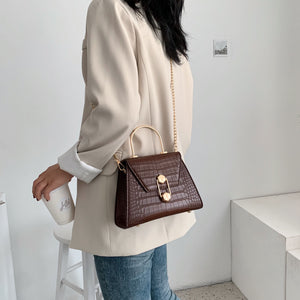 Stone Pattern PU Leather Crossbody