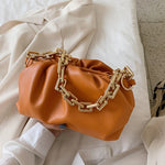 Gold Chain PU Leather  Bag