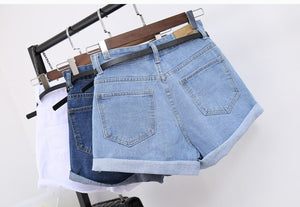 High Waist Women Jeans Denim Shorts Pockets