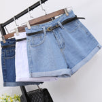 High Waist Women Jeans Denim Shorts Pockets