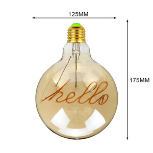 LED Filament Lamp Letter Lamp LOVE HOME HELLO Antique Lamp G125 Retro Modeling Lamp Edison Bulb