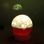 Novelty LED Rotating Star Projector Lighting Moon Starry Sky Children Baby Night Sleep Light Battery Emergency Projection Lamp