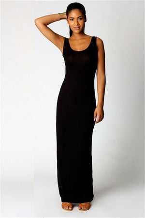 Elegant  Sexy Dress O-Neck Sleeveless Slim Maxi Dress