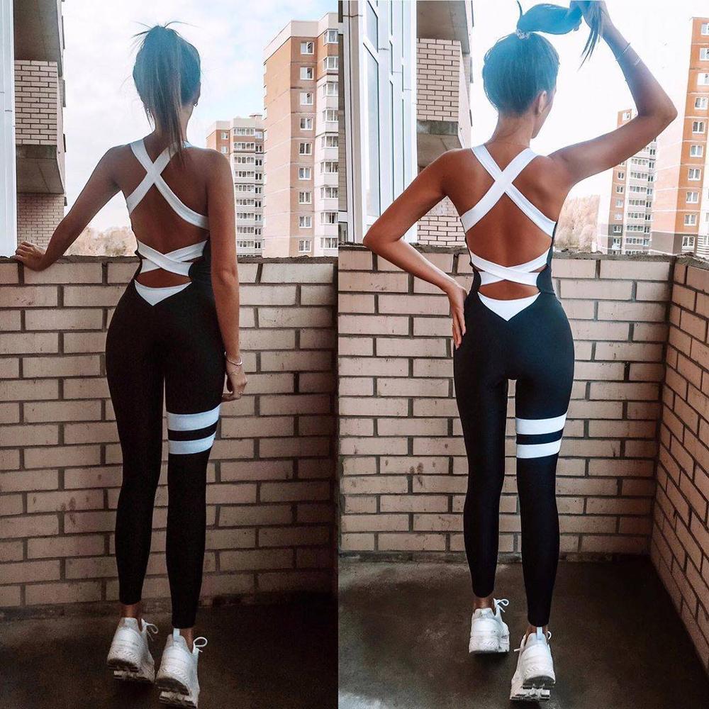 Yoga Gym Sportswear One Piece Backless Sexy Tracksuit