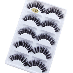 5Pairs 3D Mink Lashes False Eyelashes