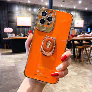 Boucho Luxury electroplating phone case for iphone 12 Pro MAX 11 Pro XS XR X SE 6 6s 7 8 plus 12Mini Phone Holder Ring Grip Case