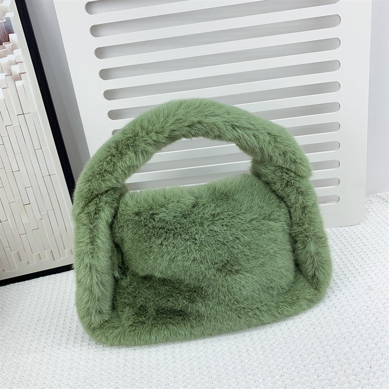 New Style Faux Mink Fur Soft Bag In Autumn