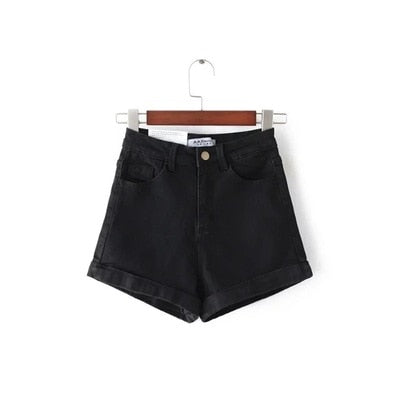 High Waist Women Jeans Denim Shorts Pockets