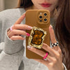 Vintage Metal Ring Holder Stand Silicone Phone Case For iPhone 13 Pro Max 12 11 XS XR X 8 7 Plus SE Luxury Cover