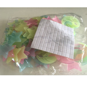 100Pcs/set Night luminous Moon Star Stickers