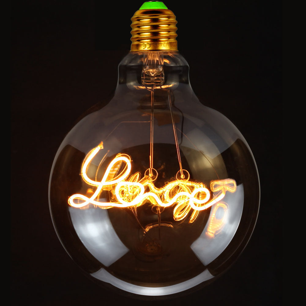 LED Filament Lamp Letter Lamp LOVE HOME HELLO Antique Lamp G125 Retro Modeling Lamp Edison Bulb