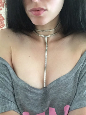 Rhinestone Double Choker Necklace