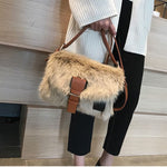 Plush Autumn Winter Wide Crossbody Bag Women Bag