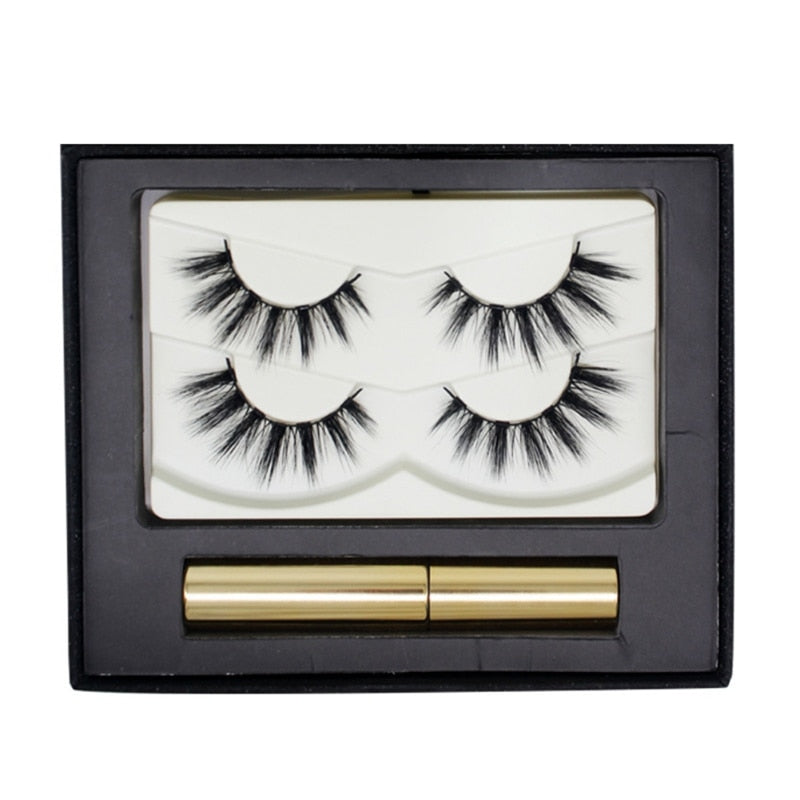 Hot Magnetic Eyelash Set With False Eyelashes Tweezers