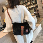 Plush Autumn Winter Wide Crossbody Bag Women Bag