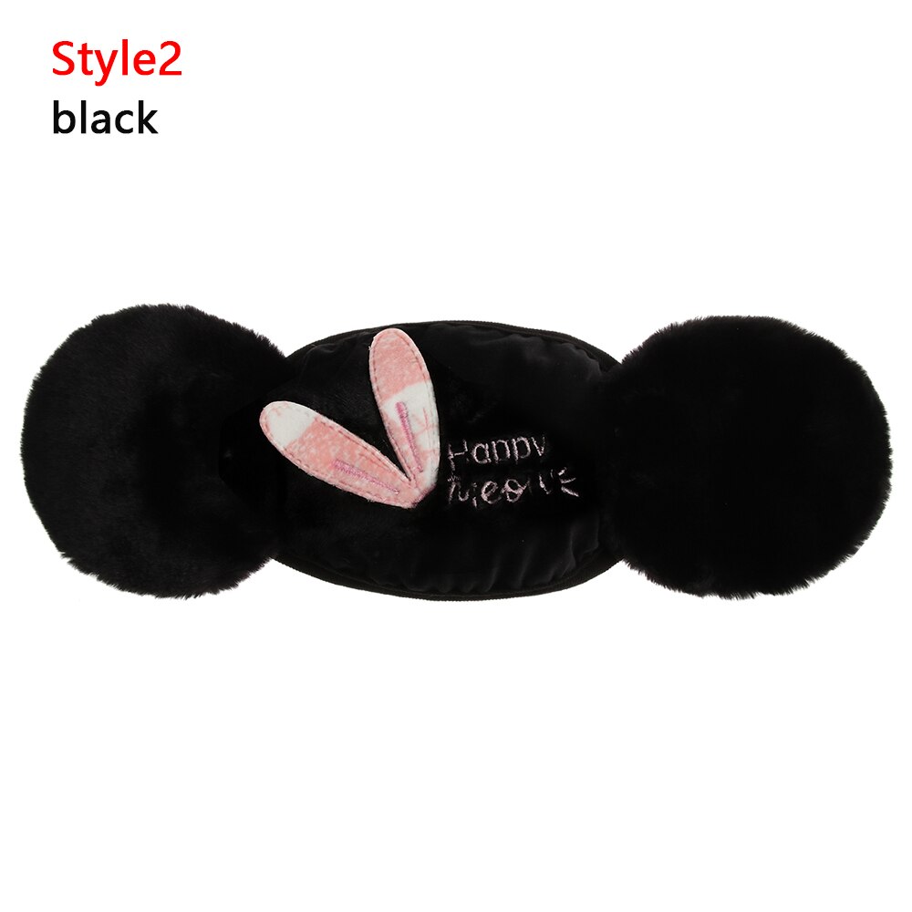 2 in 1 Warm Earmuffs Cartoon Cute Ear Muffs Ear-cap Autumn Winter Thicken Plush Outdoor Riding Keep Warm Earflap