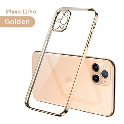 New Square Plating Soft Case For iPhone 11 Pro 11Pro Max Clear Cover For iphone 11 PROMAX