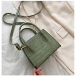 Small Crocodile Pattern Solid Color PU Leather Crossbody Bags