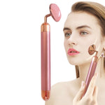 Electric Rose Quartz Roller Slimming Face Massager