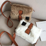 Plush Autumn Winter Wide Crossbody Bag Women Bag