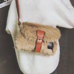 Plush Autumn Winter Wide Crossbody Bag Women Bag