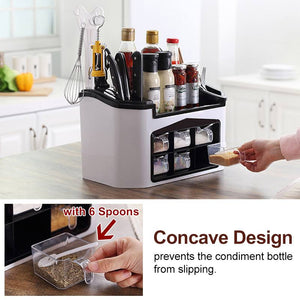 Kitchen Shelf Seasoning Container Spice Pots Box Storage