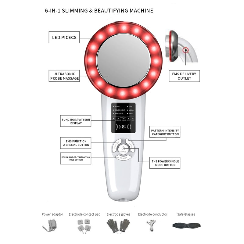 6 in 1 slimming instrument ultrasonic cosmetology