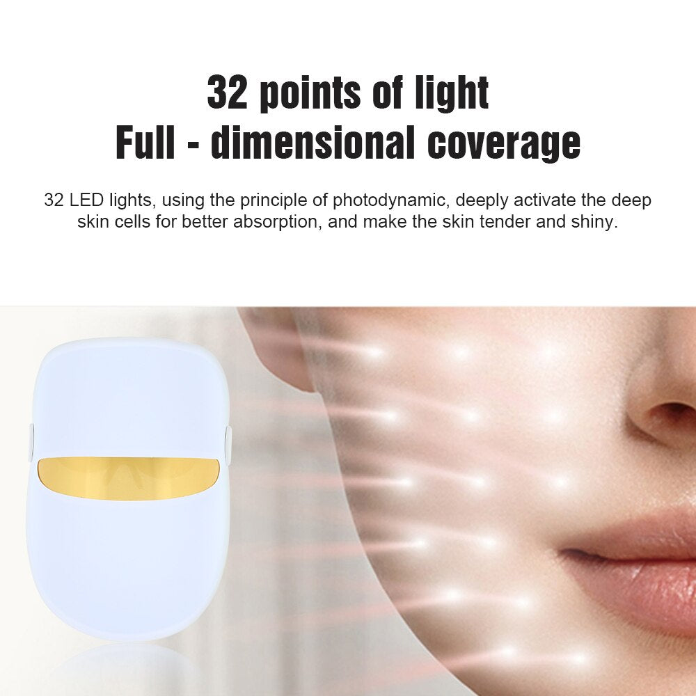 Led Therapy Mask 7 Colors Skin Rejuvenation Electroporation Reduce Wrinkle