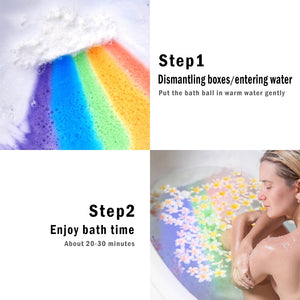 Bath Salt Rainbow Soap With Gift Box Ball Handmade