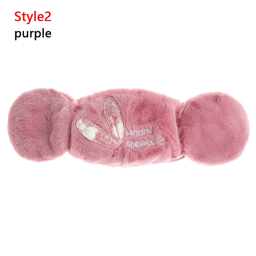 2 in 1 Warm Earmuffs Cartoon Cute Ear Muffs Ear-cap Autumn Winter Thicken Plush Outdoor Riding Keep Warm Earflap