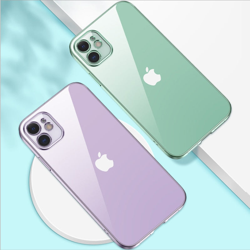 New Square Plating Soft Case For iPhone 11 Pro 11Pro Max Clear Cover For iphone 11 PROMAX