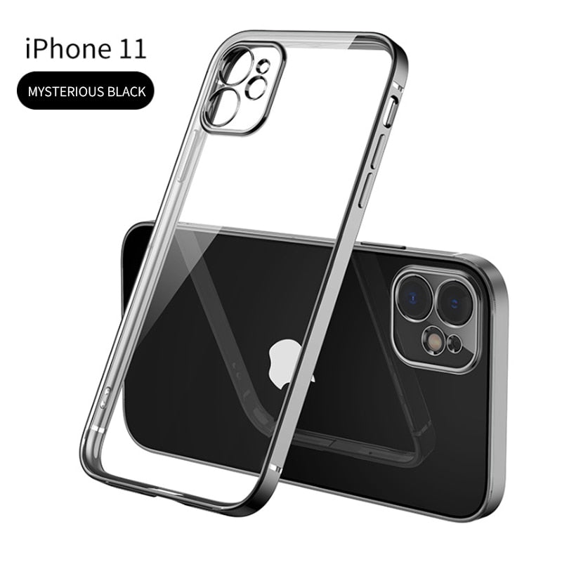 New Square Plating Soft Case For iPhone 11 Pro 11Pro Max Clear Cover For iphone 11 PROMAX