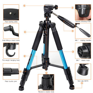 Professional Portable Travel Aluminium Camera Tripod & Pan Head